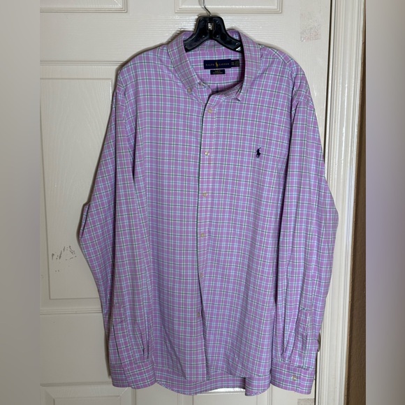 Ralph Lauren Shirt Mens XXL Pink Slim Fit Button Up Performance Pony - Picture 9 of 9